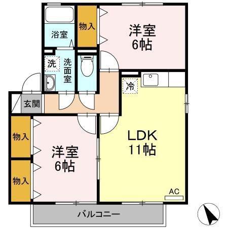 セジュール深川 A棟(2LDK/2階)の間取り写真