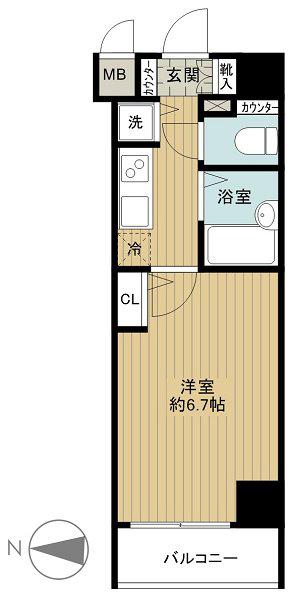 フェニックス中板橋(1K/3階)の間取り写真