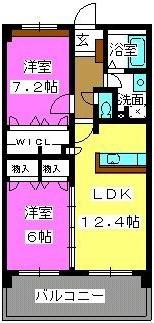 リバーランド箱崎V(2LDK/2階)の間取り写真