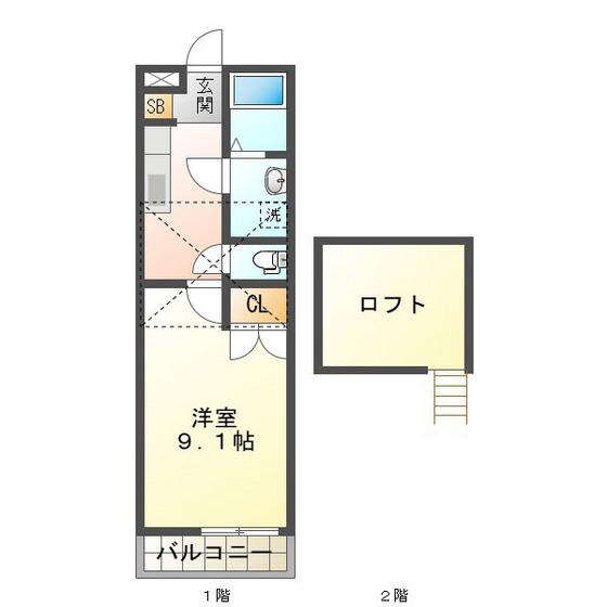 トップハウス垂水I(1K/2階)の間取り写真