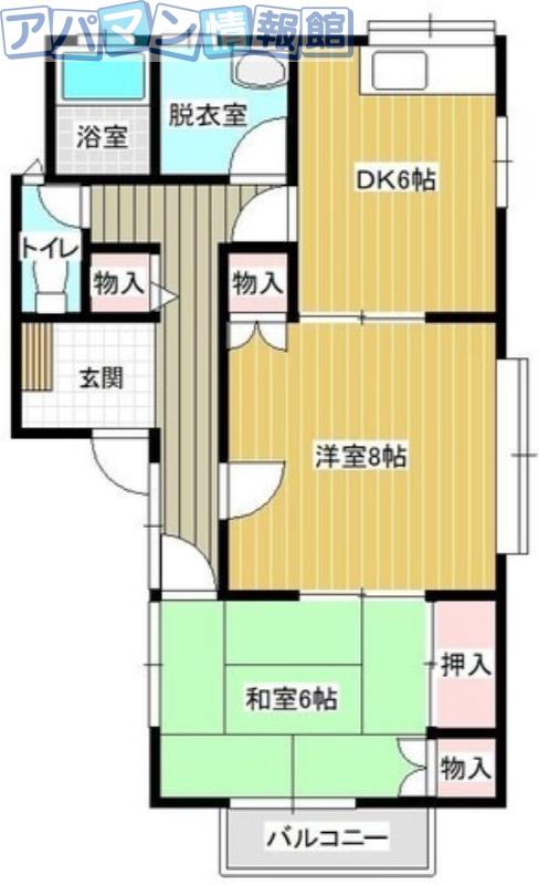 梨本ハイランドC(2DK/1階)の間取り写真