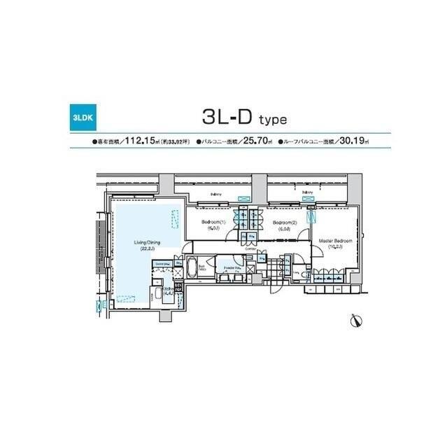 ランテンヌ四谷(3LDK/6階)の間取り写真