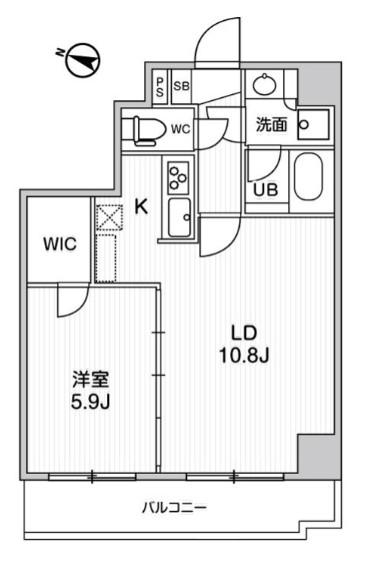 ジェノヴィア南千住IIスカイガーデン(1DK/8階)の間取り写真