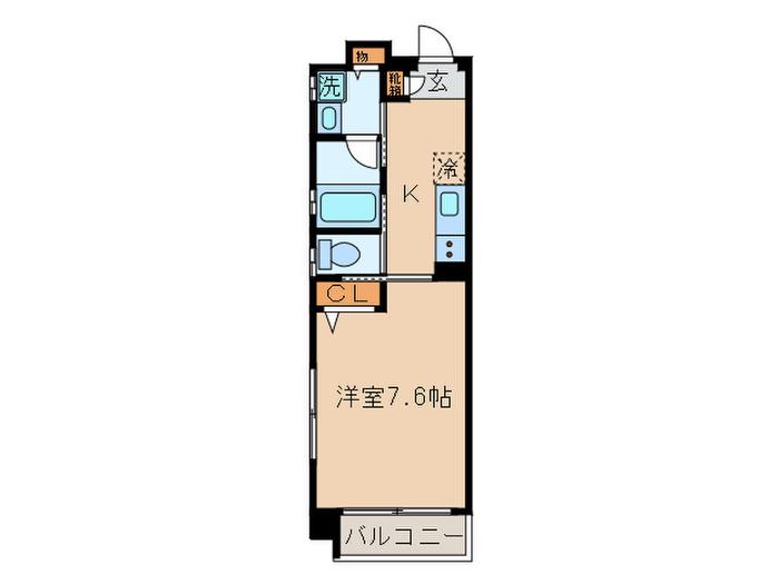 オーボワL´EST(1K/3階)の間取り写真