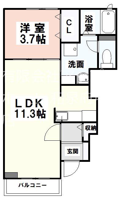 オリーブガーデン(1LDK/1階)の間取り写真