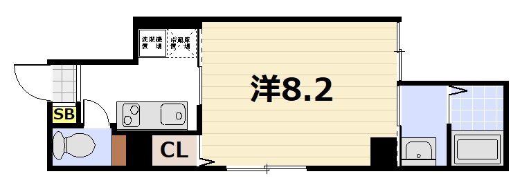 ATTRICE東堀川(1K/1階)の間取り写真