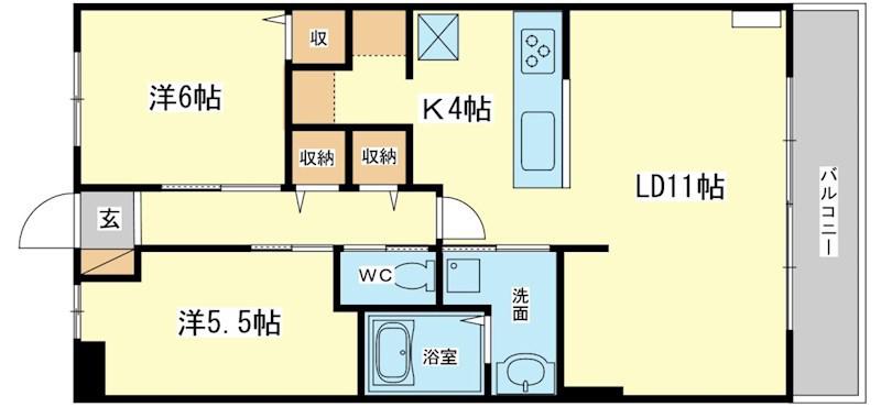 フローラハイム(2LDK/3階)の間取り写真
