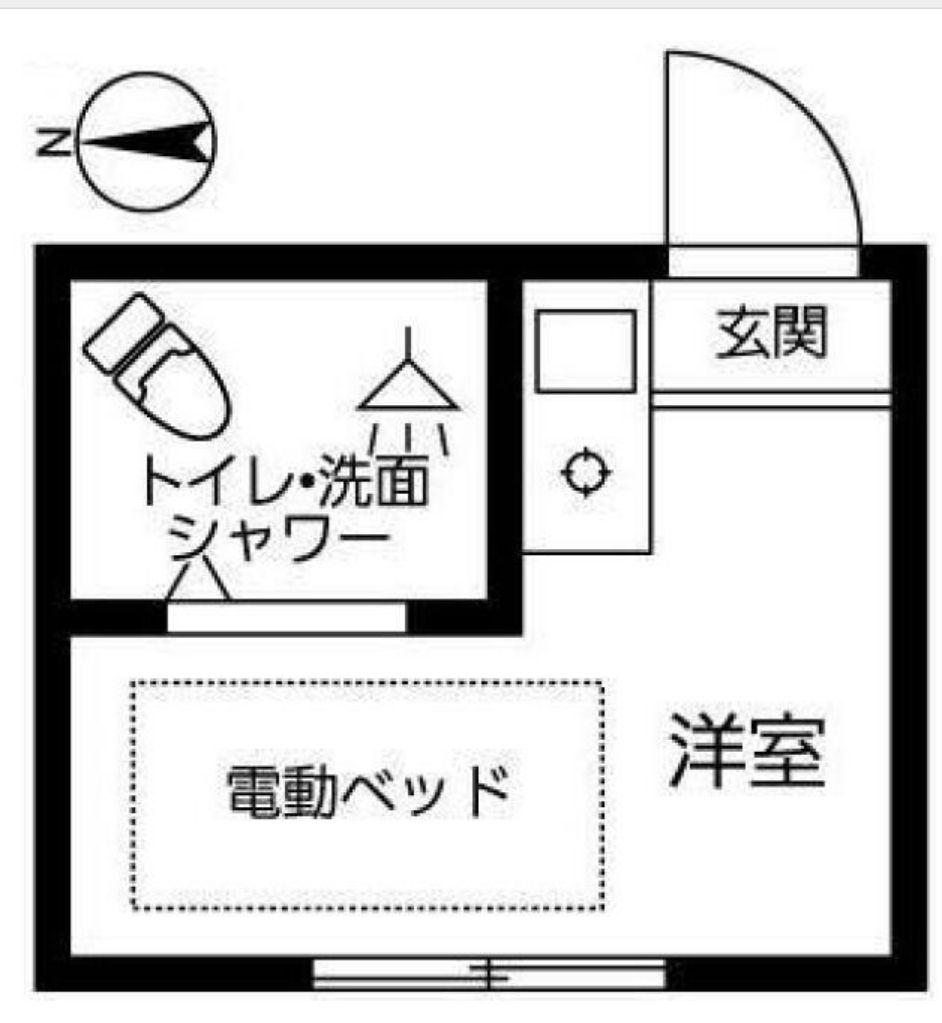 第18紀州ハイツ(ワンルーム/1階)の間取り写真