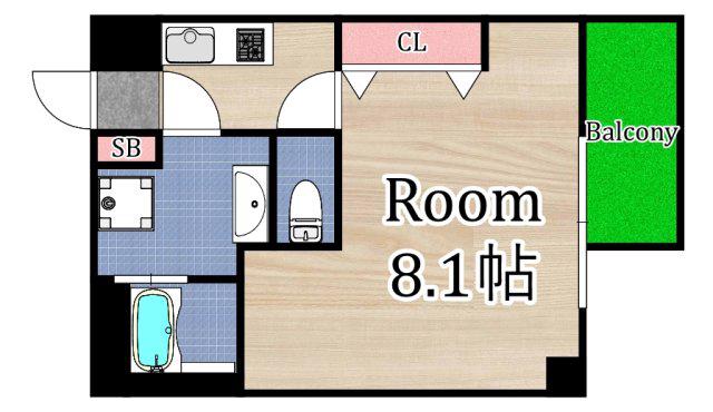 グラティアガーデン(1K/2階)の間取り写真