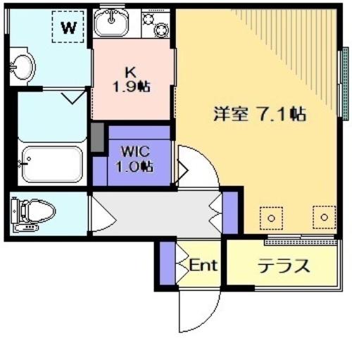 R GARDEN JIYUGAOKA(1K/1階)の間取り写真