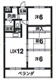 メゾンドフローラ(3LDK/2階)の間取り写真