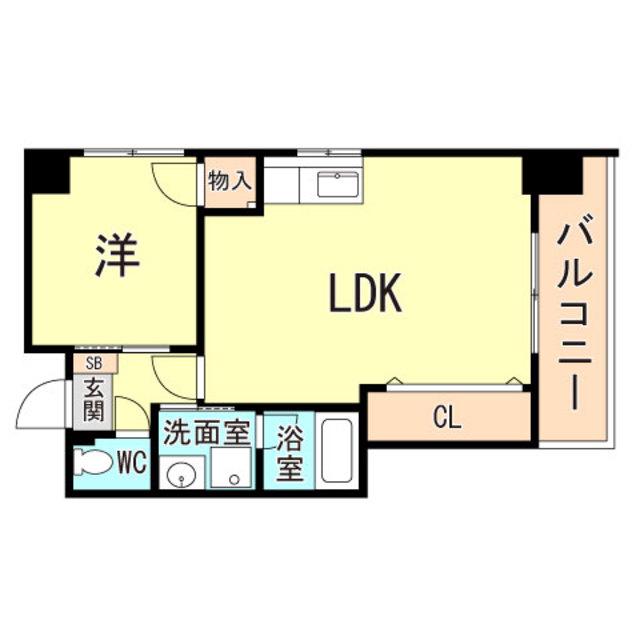 フォルム南六甲(1LDK/2階)の間取り写真