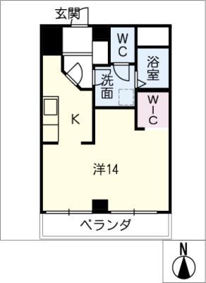メゾンドールYASUDA(ワンルーム/4階)の間取り写真