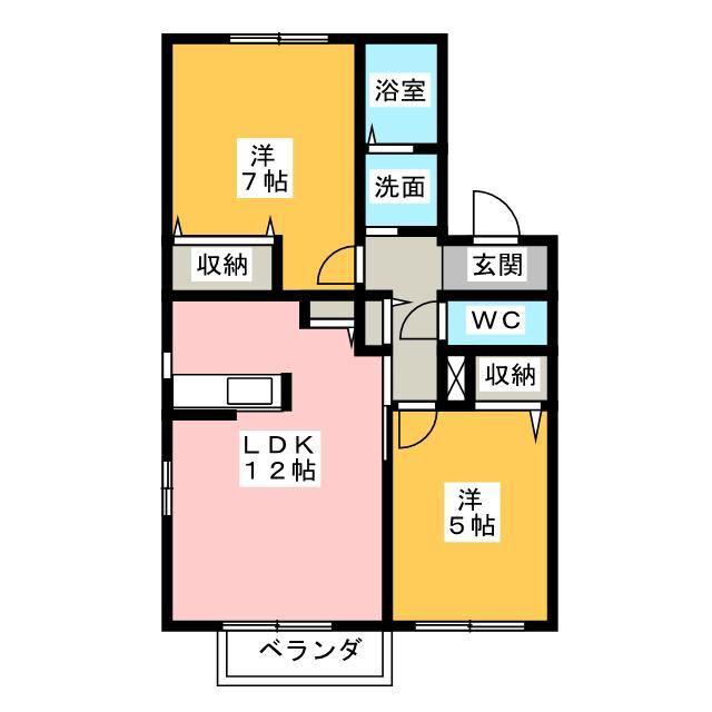 DEAR COURTI(2LDK/2階)の間取り写真