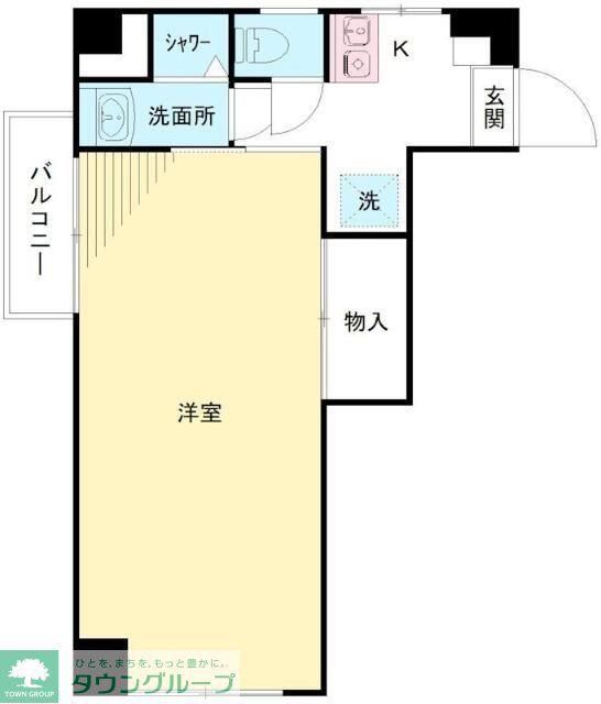 明大前ハイツ(1K/4階)の間取り写真