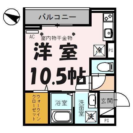ソレイユ ラ コリーヌ東川口(ワンルーム/3階)の間取り写真