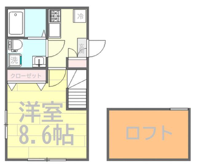 トレスコーマセカンド(1K/2階)の間取り写真