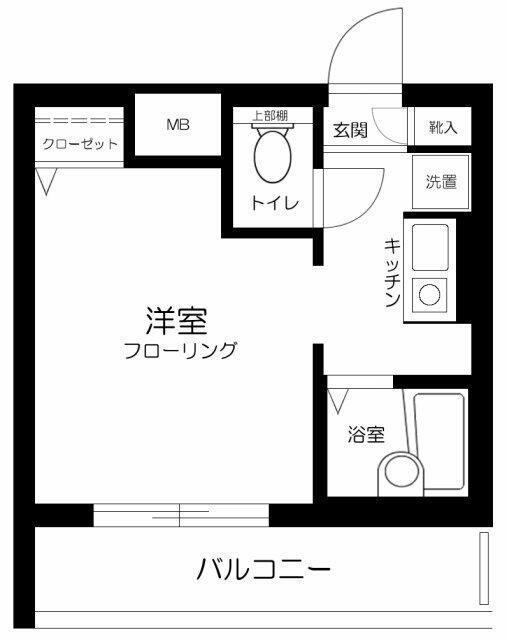 メインステージ中野坂上(1K/2階)の間取り写真