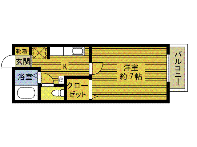 エクセルSATO(1K/1階)の間取り写真