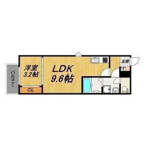 LE COCON 春日井III(1LDK/2階)の間取り写真