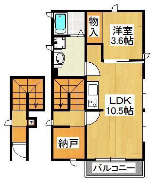 プチ・メゾン石井(1LDK/2階)の間取り写真