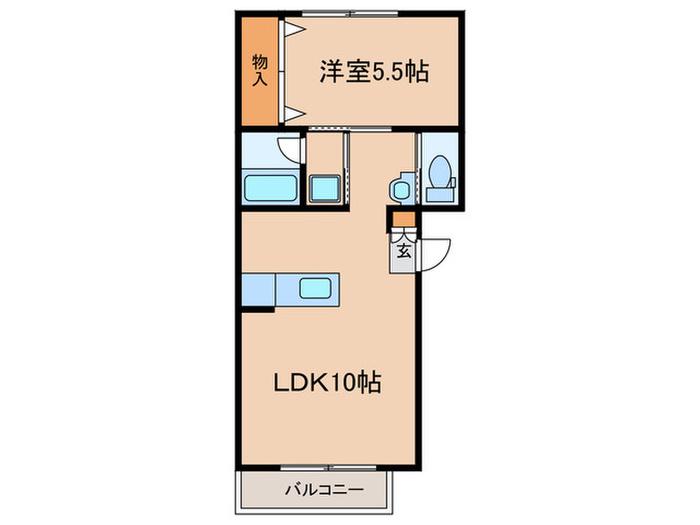 ハウスロジェ(1LDK/2階)の間取り写真