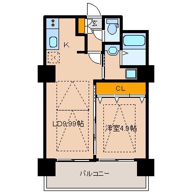 ノルデンタワー新大阪プレミアム(1LDK/6階)の間取り写真