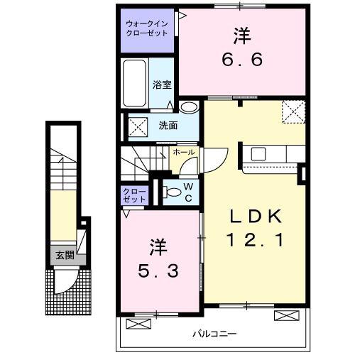 EIGHT多肥上B(2LDK/2階)の間取り写真