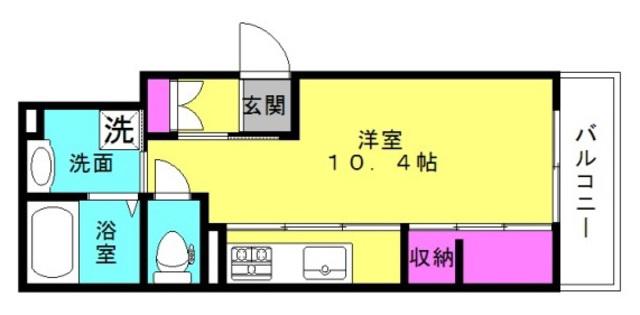 エトワールM(ワンルーム/1階)の間取り写真