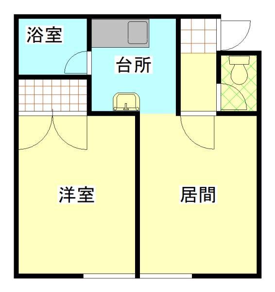 コンポハウス(1DK/1階)の間取り写真