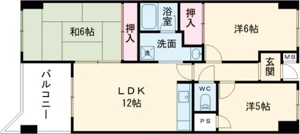 ベルデェ守恒(3LDK/4階)の間取り写真