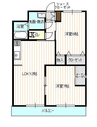グランツ(2LDK/4階)の間取り写真