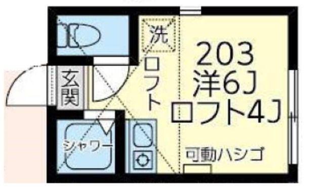 ユナイト矢向メンデルスゾーン(ワンルーム/2階)の間取り写真