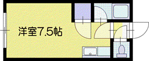 リベルタ文京台(ワンルーム/1階)の間取り写真