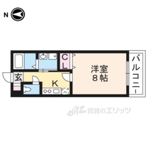 グラカン京都駅前 悠(1K/3階)の間取り写真