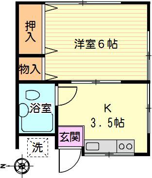 第2ホームサイト長澤(1K/2階)の間取り写真