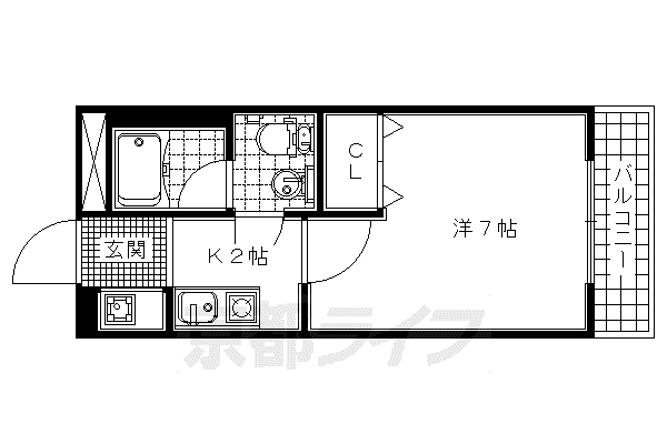 LE CHALET AKAI(1K/1階)の間取り写真