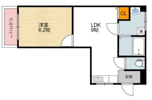 ドルフ1(1LDK/2階)の間取り写真