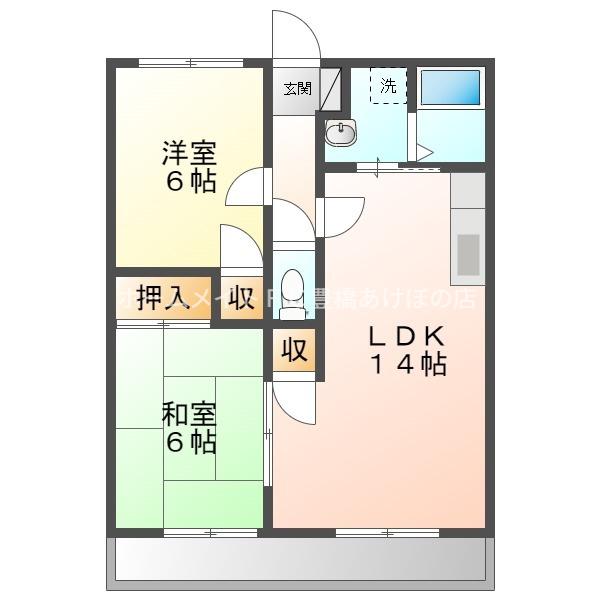 ライフ21レイク(2LDK/3階)の間取り写真