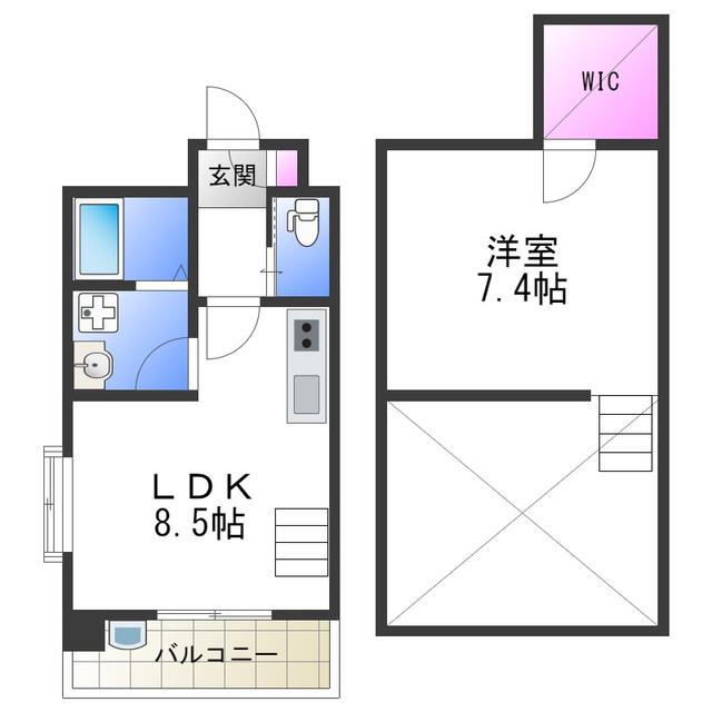 グレース長居(1LDK/6階)の間取り写真