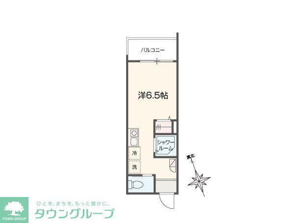 MELLAS小島新田(ワンルーム/2階)の間取り写真