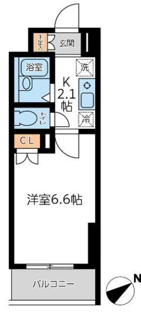 ラクラス杉並方南町(1K/4階)の間取り写真