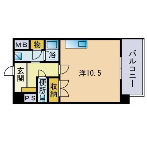 ハートマンション(ワンルーム/2階)の間取り写真