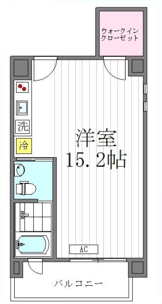 ベルファース駒場(ワンルーム/2階)の間取り写真