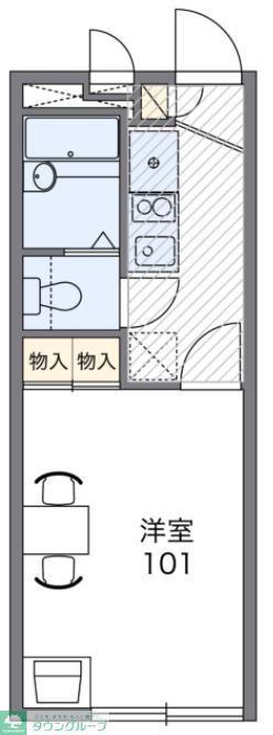 レオパレスJOUKAWARA(1K/1階)の間取り写真