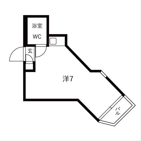 プレスイン豊(ワンルーム/3階)の間取り写真