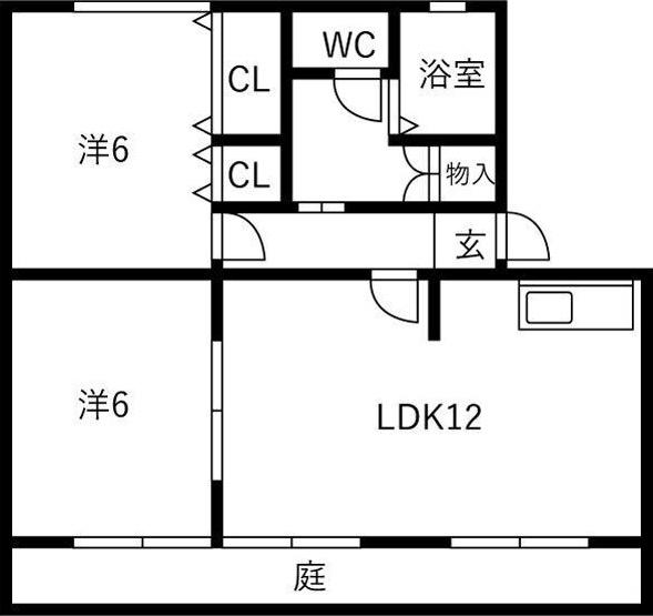 セジュールたちばな(2LDK/2階)の間取り写真