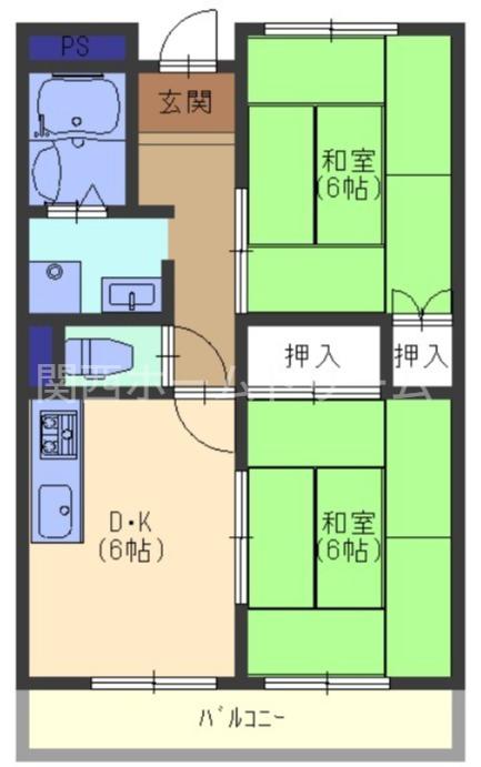 グリーンハイツ さんわ(2DK/1階)の間取り写真