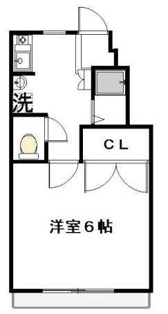 コークヒルズII(1K/1階)の間取り写真