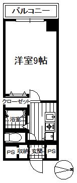リバービューハイツIII(1K/8階)の間取り写真